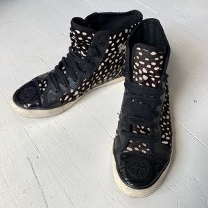 Tory Burch Dotted Pony Hi Top Sneakers